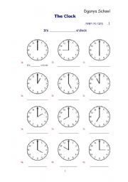 The clock worksheets
