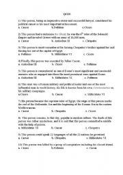 English worksheet: Quiz on Ancient rulers