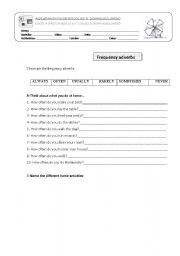 English worksheet: Frequency adverbs