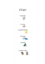 English Worksheet: I Can Poem