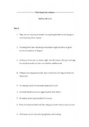 English worksheet: Essay Error Corrections