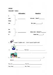 English Worksheet: present tense verb worksheet