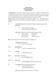 English worksheet: Prepositions (English to Portuguese)