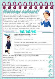English Worksheet: Welcome onboard!  reading comprehension + grammar (the use of the infinitive) [5 tasks] KEYS INCLUDED ((3 pages)) ***editable