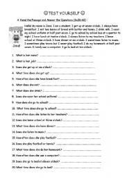 English Worksheet: simple present tense