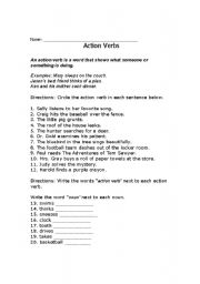 English worksheet: Verbs on the move!