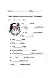 English Worksheet: using is or are