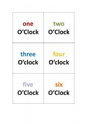 English Worksheet: Time Flash Cards