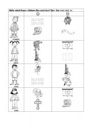English worksheet: CHILDREN AND SCHOOL SUBJECTS