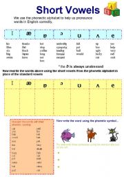 Phonetic alphabet short vowel sounds