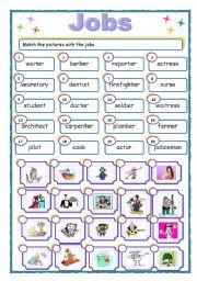 English Worksheet: basic jobs vocabulary 