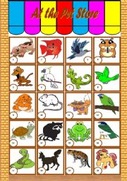 English Worksheet: At the Pet Store  vocabulary and writing [3 tasks] KEYS INCLUDED ((3 pages)) ***editable