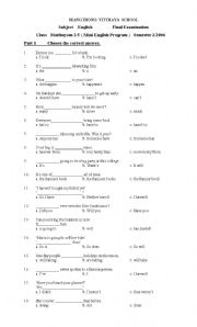 English Worksheet: Exam 2