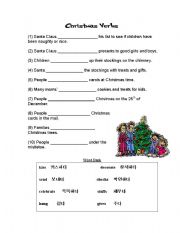 English worksheet: Christmas Verbs