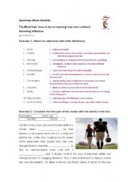English Worksheet: review of the movie The Blind Side - vocabulary work