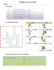 English Worksheet: Simple present tense