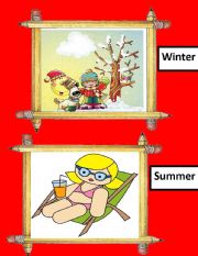 English Worksheet: seasons flash cards