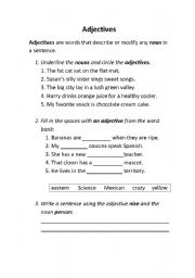 English Worksheet: Adjectives