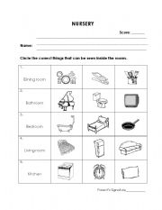 English Worksheet: Things can be found in the house