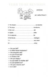 English Worksheet: Verb to be