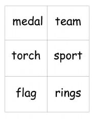 English worksheet: Olympic themed word to picture cards