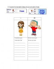 English Worksheet: HAS AND HAVE