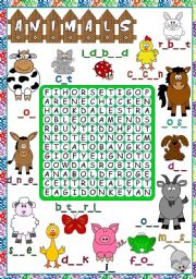 wordsearch ZOO ANIMALS - ESL worksheet by Im Lety