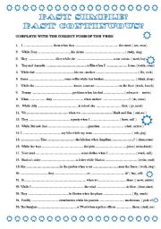English Worksheet: Past Simple-Past Continuous