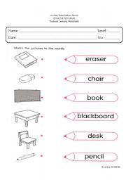 things in the classroom - ESL worksheet by marshy25