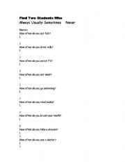 English Worksheet: Adverbs of Frequency Question and Answer Activity