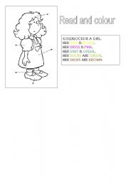 English worksheet: Read and colour