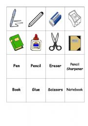 School Objects Memory Game