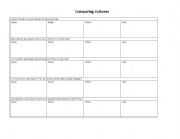 English worksheet: Comparing cultures worksheet
