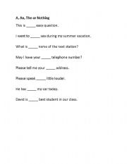 English Worksheet: English quiz questions