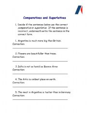 English Worksheet: Comaaratives and superatives