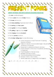 English worksheet: Present Forms