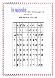 English Worksheet: words with 