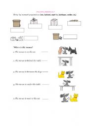 English Worksheet: PREPOSITIONS