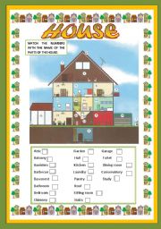 English Worksheet: HOUSE MATCHING