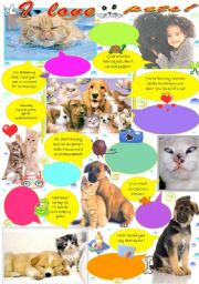 English Worksheet: I love pets!