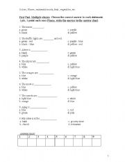 English worksheet: seventh graders / test 