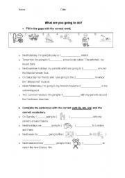 English Worksheet: What are you going to do?