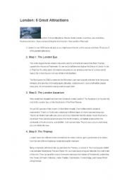 English Worksheet: London 5 attractions