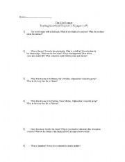 English worksheet: Kite Runner Review Questions Chapters 1-5