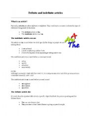 English Worksheet: articles