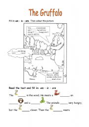 English Worksheet: The Gruffalo (worksheet about a picture book)