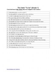 English Worksheet: To be Verbs 