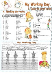 English Worksheet: MY WORKING DAY. DIFFERENT ACTIVITIES.