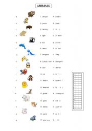 English worksheet: Animals Phonetics