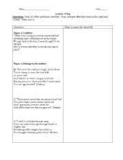 English Worksheet: T Chart for the Critical Lens Essay